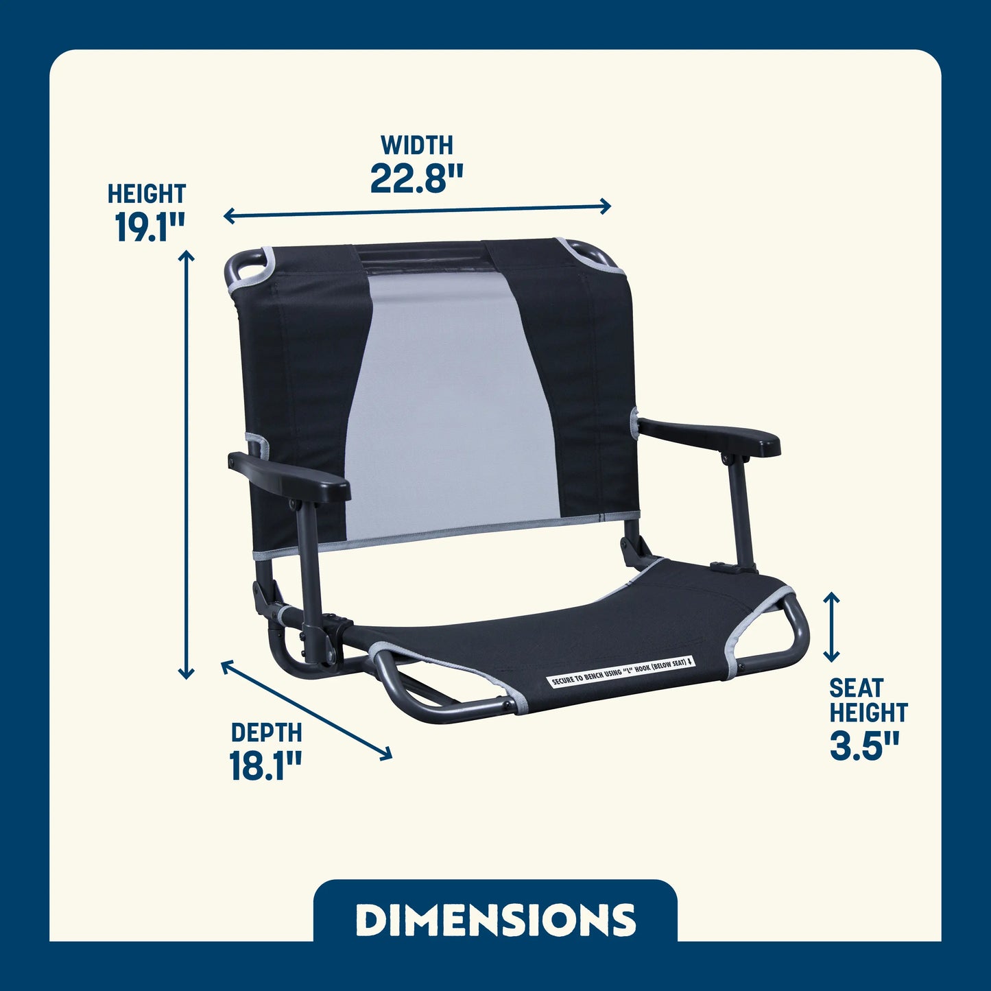 Big Comfort Stadium Chair™ with Armrests - Clean Bundle