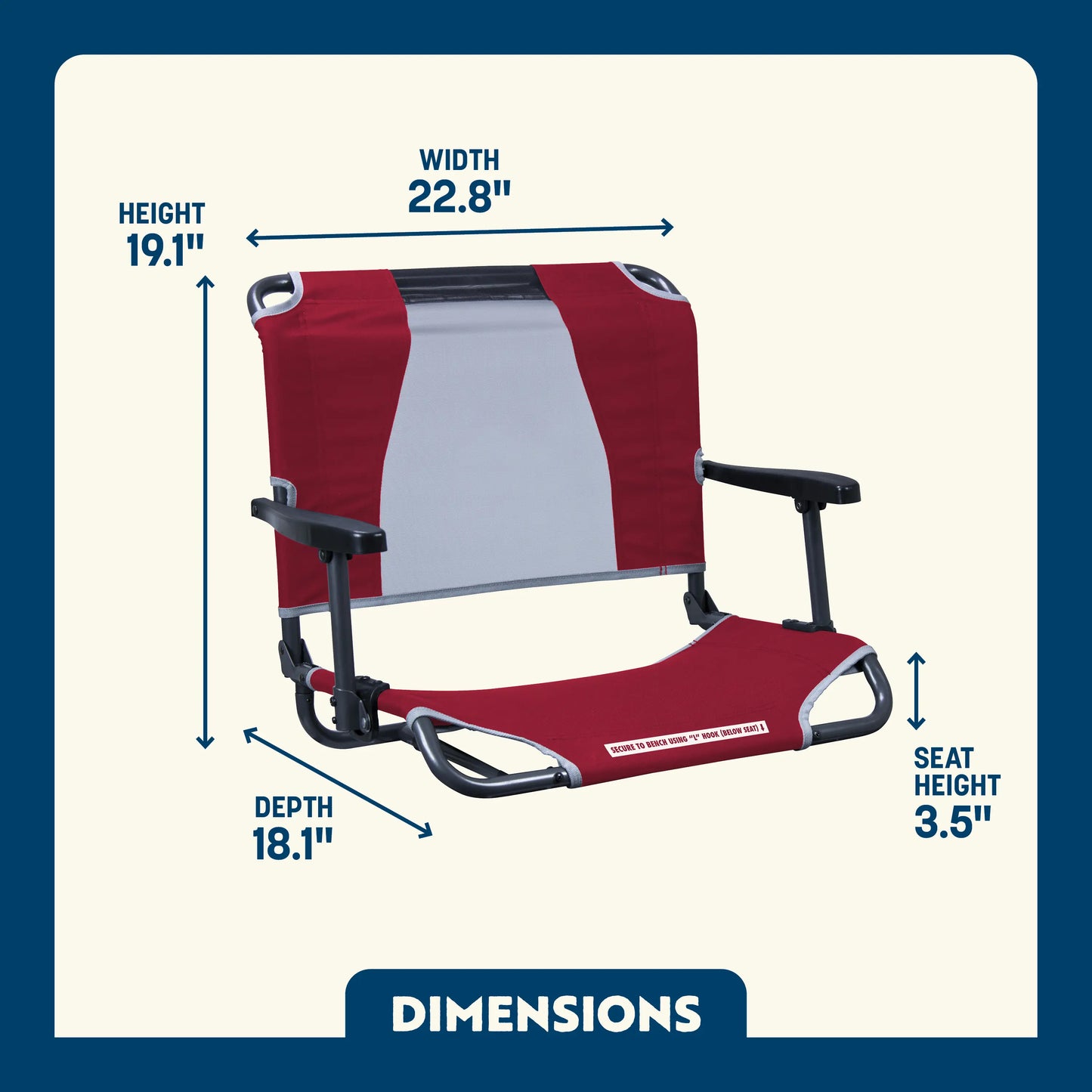 Big Comfort Stadium Chair™ with Armrests - Clean Bundle