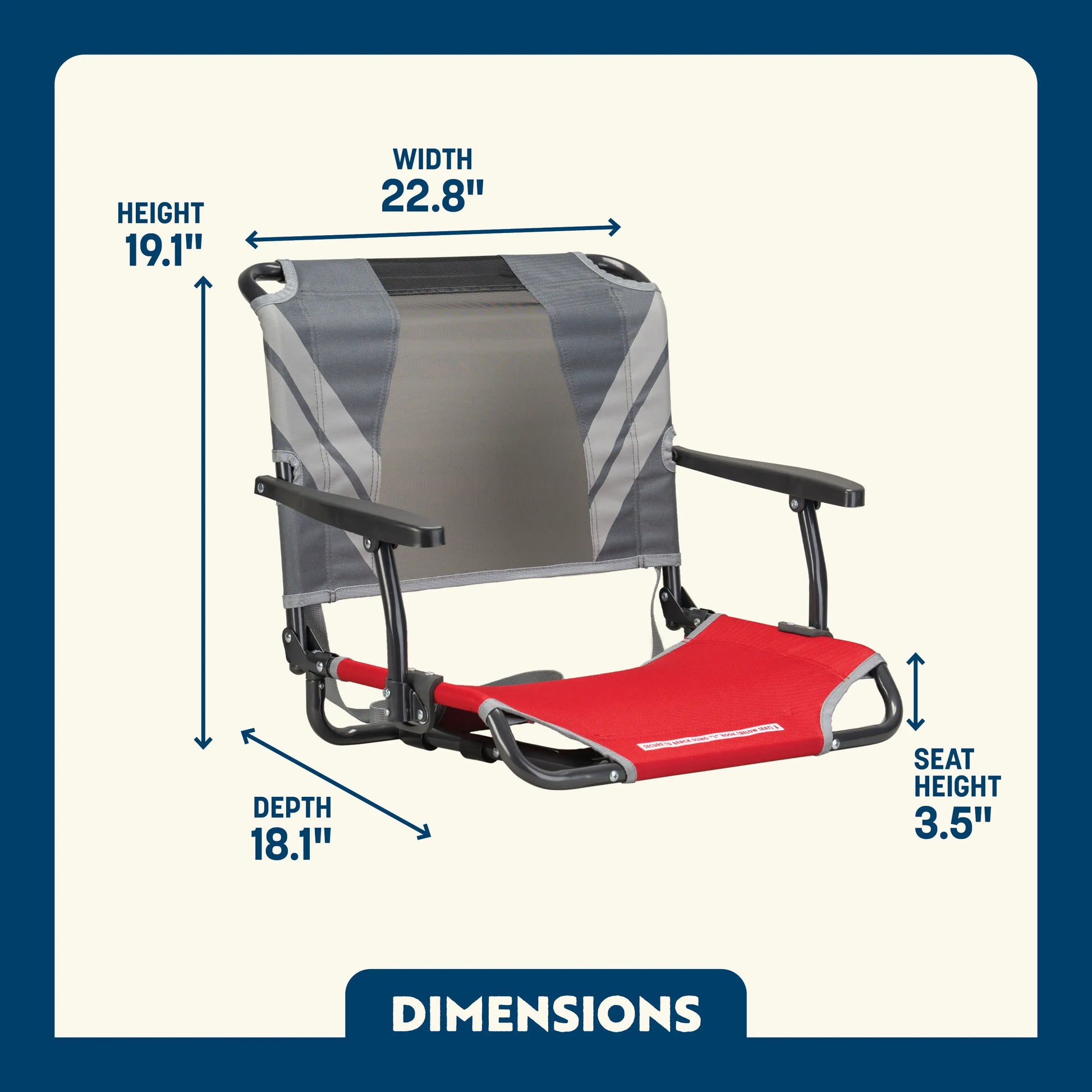 Big Comfort Stadium Chair™ with Armrests - Clean Bundle