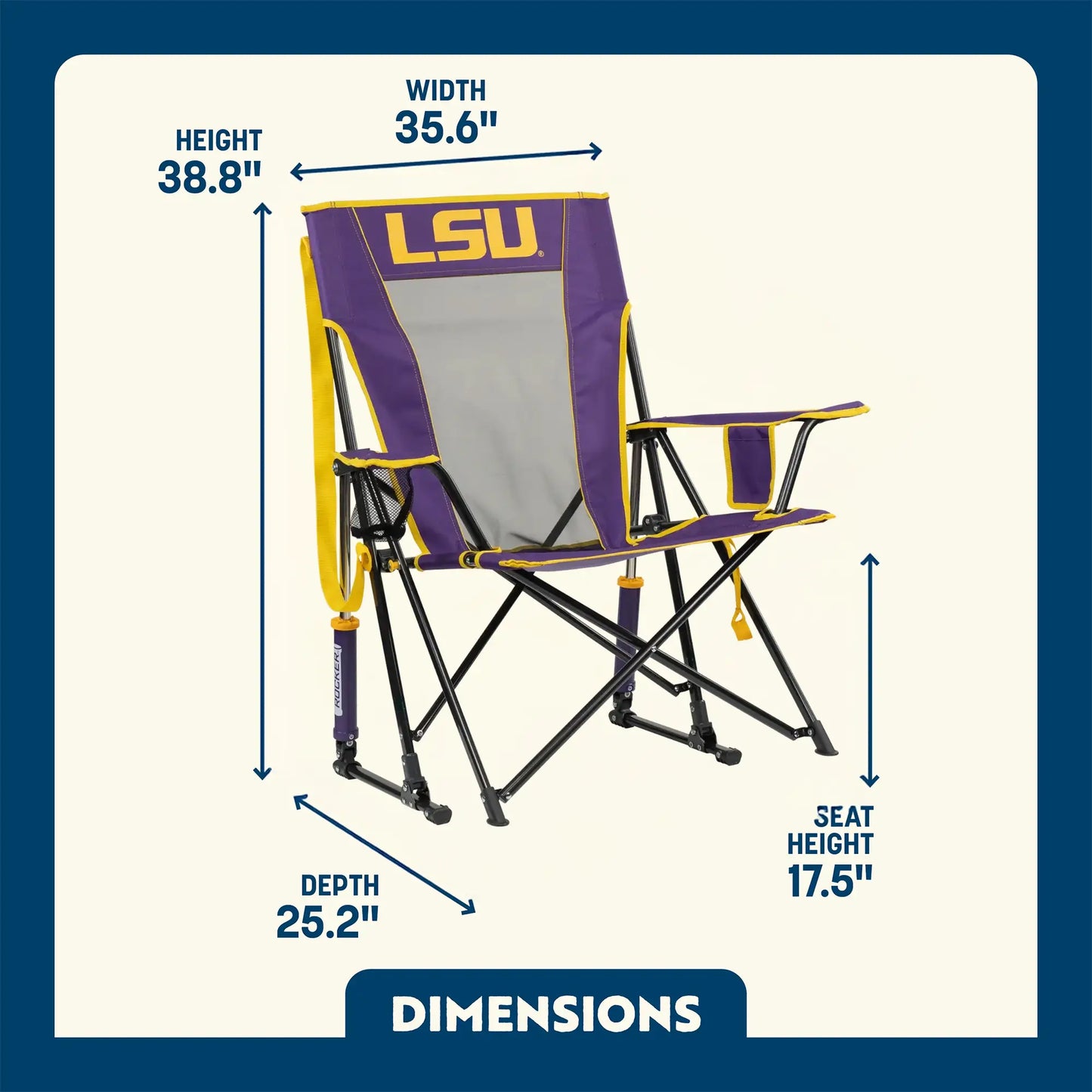 College Comfort Pro Rocker™ - LSU Tigers - Clean Bundle