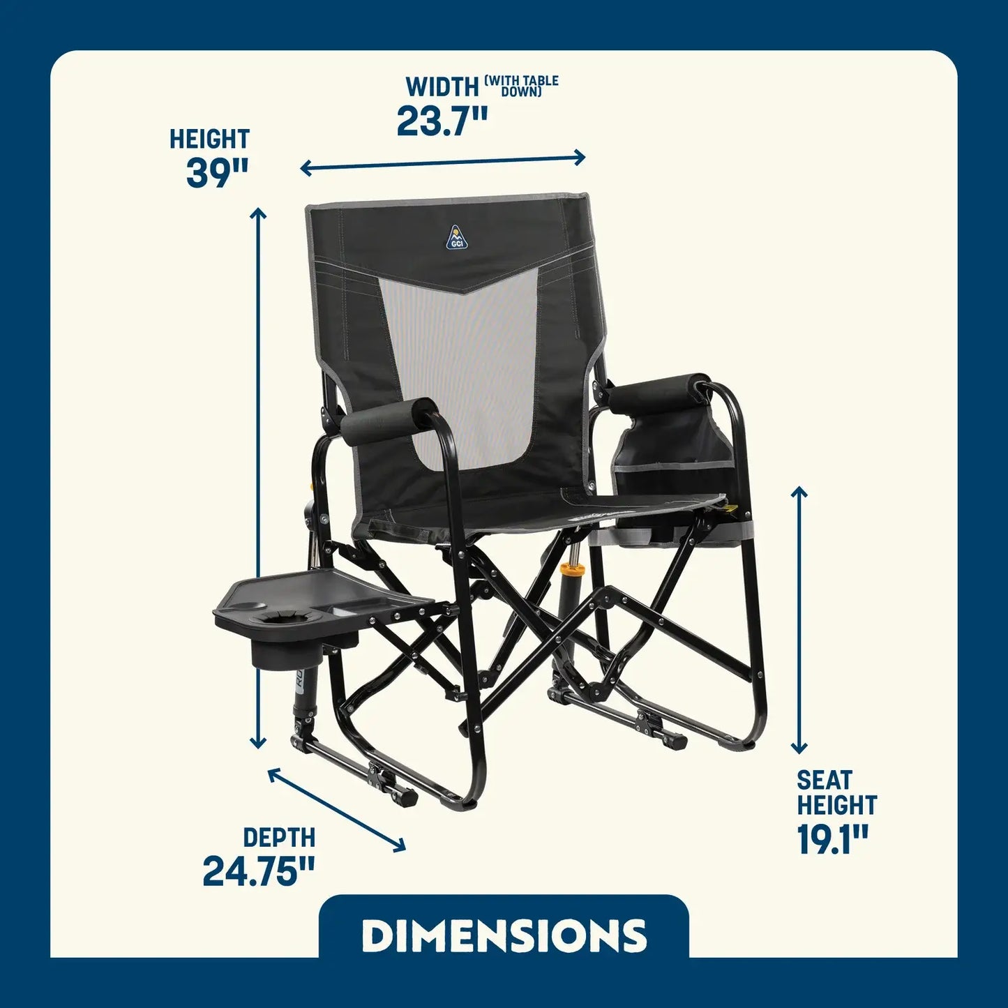 Stowaway Rocker™ with Side Table - Classic Pick
